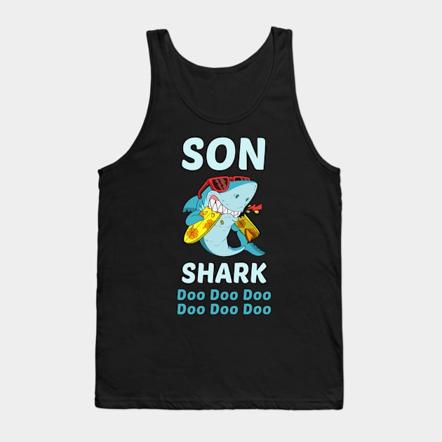 Family Shark 1 SON Tank Top by blakelan128